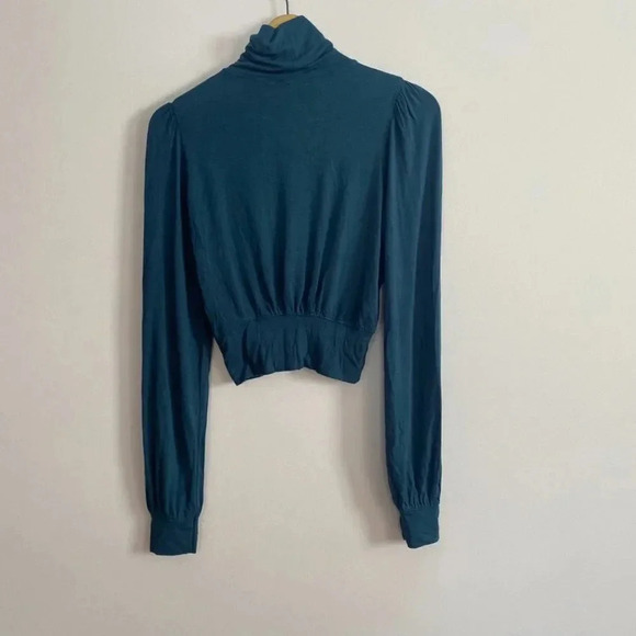 Free People Teal Turtleneck with Open Slit - Picture 9 of 10